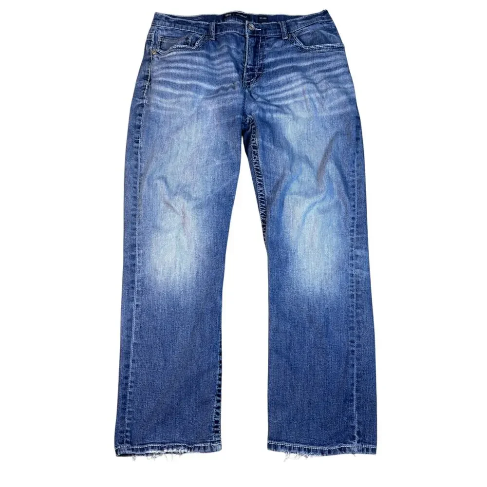 BKE jeans Tyler Straight 34x29 embroidered western stitched blue wash Buckle - Picture 3 of 7